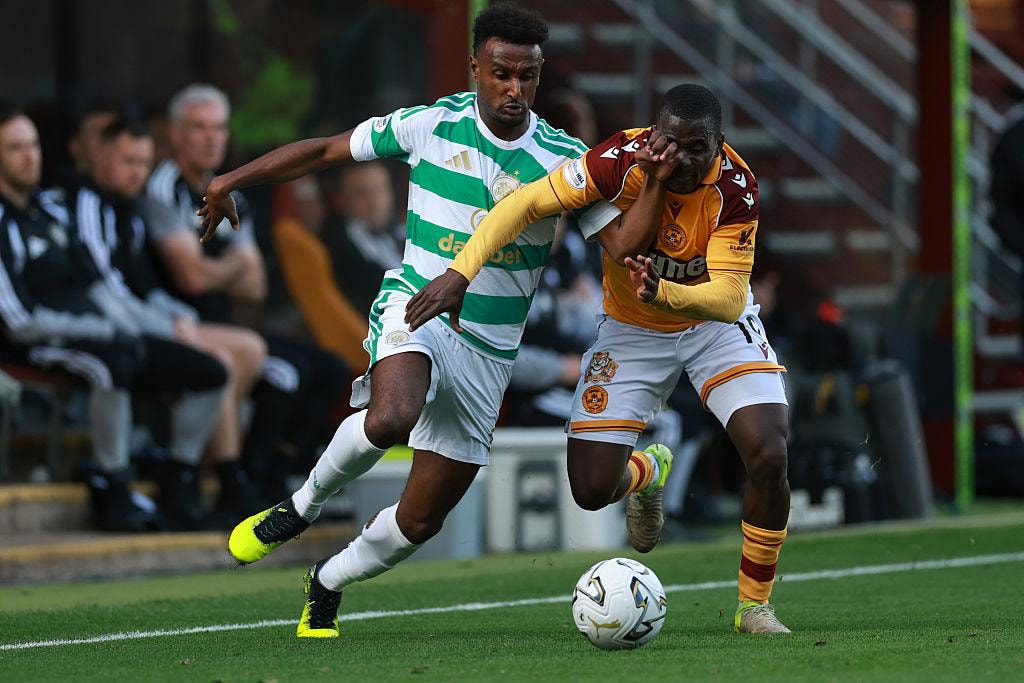 Motherwell Battle Celtic for Possession at Fir Park