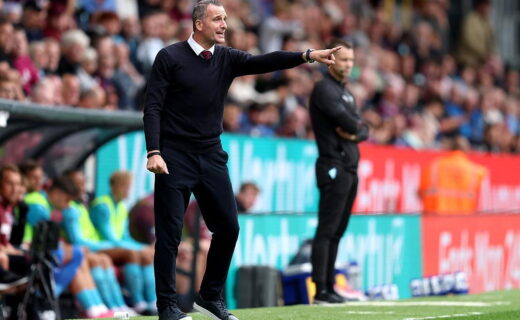 Nicky Hayen Gives Instructions During Burnley's Championship Match