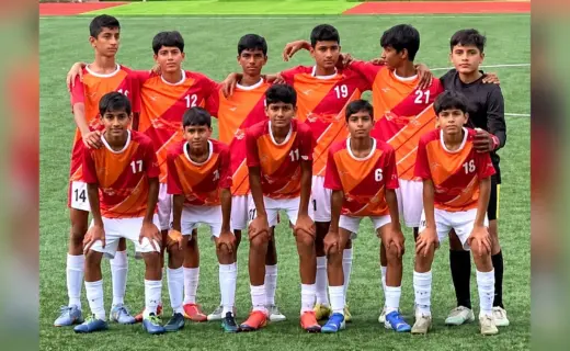 Rajasthan's Under 13 Football Team Pose for a Group Photograph