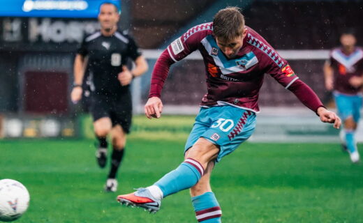 Regan Clayton in action for Scunthorpe United